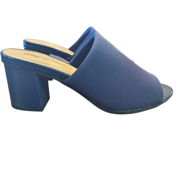 easy street Shoes - Easy street Carmella Navy Stretch Fabric Heeled Sandal Size 9